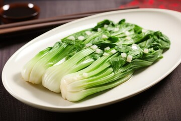 elegant dish of steamed bok choy
