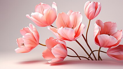 Illustration of beautiful wispy tulip style. Generative AI.