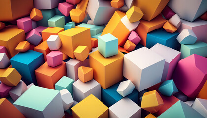 Fototapeta na wymiar Vibrant Abstract Cube Background