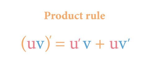Derivative of product of two functions. Product rule formula in calculus. Leibniz rule. Mathematics resources for teachers and students.