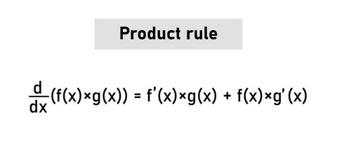 Derivative of product of two functions. Product rule formula in calculus. Leibniz rule. Mathematics resources for teachers and students.