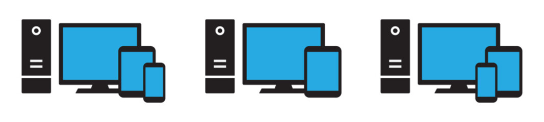 Computer, Tablet and Computer, laptop, tablet, smartphone icon. Devices icon, vector illustration