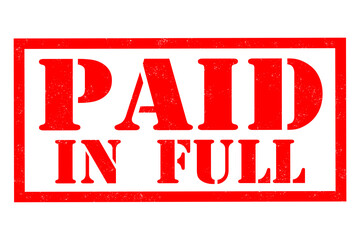 Paid in full rubber Stamp over a white background © tang90246