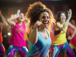 Foto op Canvas African American women enjoy fun zumba classes, expressing their active lifestyle with friends © Kedek Creative