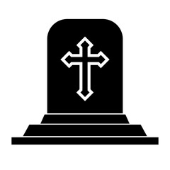 Christian cross engraved tomb. Vector.