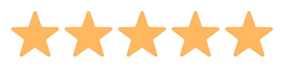 Simple five star icon. Vector.