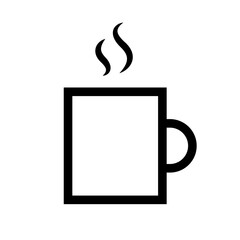 Simple mug and steam icon. Vector.