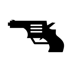 Revolver silhouette icon. Pistol silhouette icon. Vector.