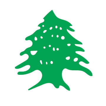 Lebanon Icon. Cedrus libani icon. Vector.
