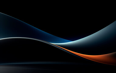 Abstract digital background. Futuristic wallpaper with blue and orange neon glowing. Data transfer concept.