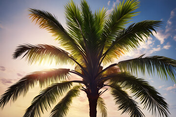 Fototapeta na wymiar palm tree on the beach