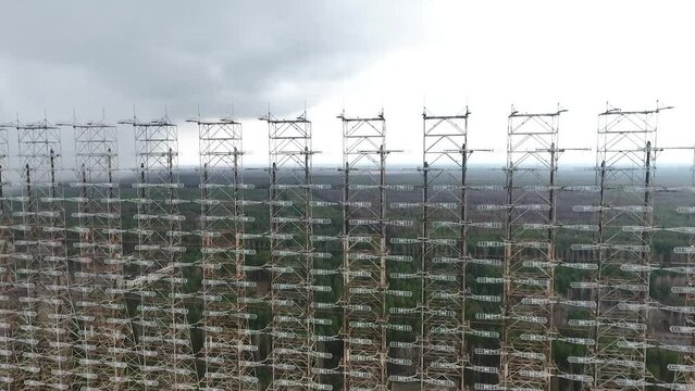 Duga radar in the Chernobyl zone, panorama 