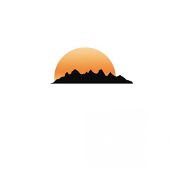 Mountains at sunset logo