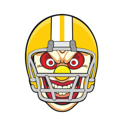american football mascot vector art illustration clown rugby design