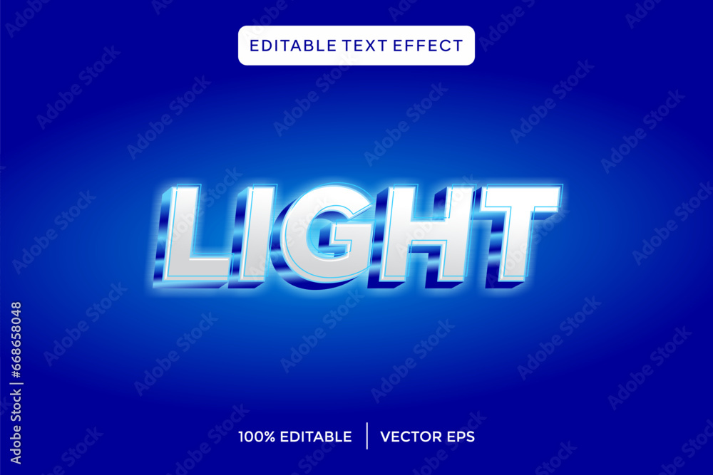 Poster light 3d text effect template
