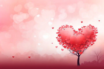 Valentine's day with love heart background.