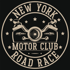 New york motor club road race vintage graphics tshirt design