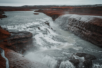 Gullfoss waterfall, Hvita river, Golden Circle Route, Iceland, Europe