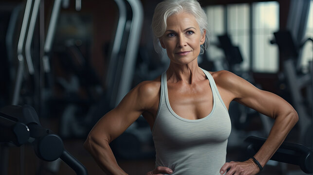 mature woman at gym Image 