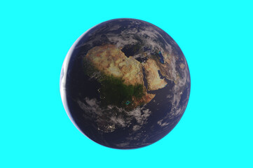 3D Illustration,Planet Earth globe. area Africa