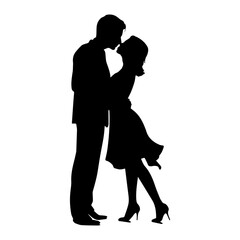 Couple People, art vector silhouette design, Couple dancing silhouette black filled vector Illustration.