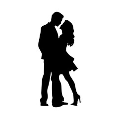 Couple People, art vector silhouette design, Couple dancing silhouette black filled vector Illustration.