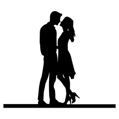 Couple People, art vector silhouette design, Couple dancing silhouette black filled vector Illustration.