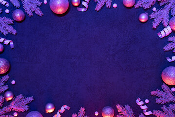 Background for Christmas Design with Decorative Frame