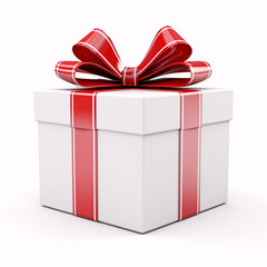 Christmas and New Year's Day , red gift box white background 