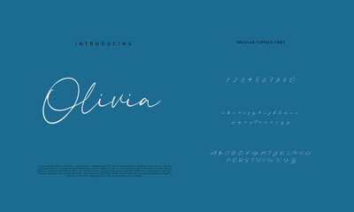 Abstract Calligraphy font alphabet. Minimal modern urban fonts for logo, brand etc. Typography typeface uppercase lowercase and number. vector illustration
