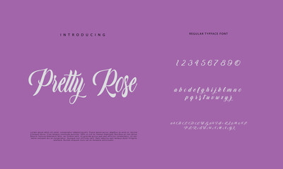 Abstract Calligraphy font alphabet. Minimal modern urban fonts for logo, brand etc. Typography typeface uppercase lowercase and number. vector illustration
