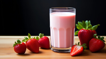 glass of strawberry milk