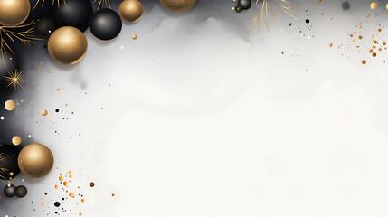black and gold christmas ball with white background