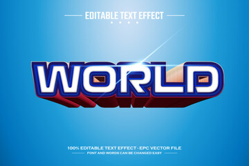 World 3D editable text effect template