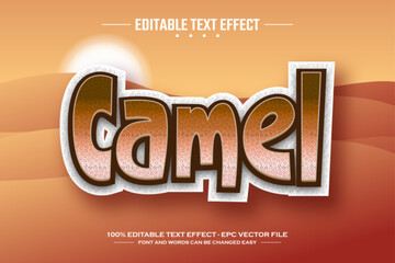 Camel 3D editable text effect template