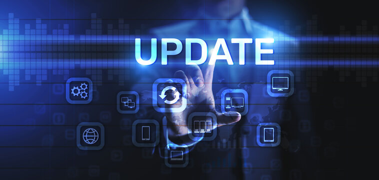 Update software system upgrade download new version internet technology concept.