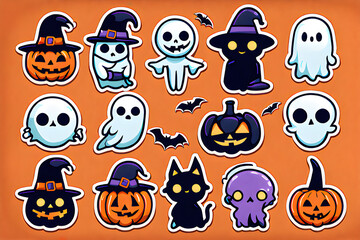 Obraz premium Halloween pumkin Ghost Generative AI