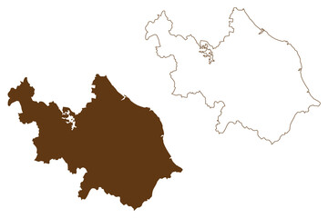 Bundaberg Region (Commonwealth of Australia, Queensland state) map vector illustration, scribble sketch Bundaberg map