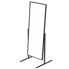 3D rendering illustration of a floor mirror with a black frame