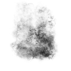 Black color powder explosion isolated on transparent background. Royalty high-quality free stock...