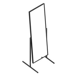3D rendering illustration of a floor mirror with a black frame