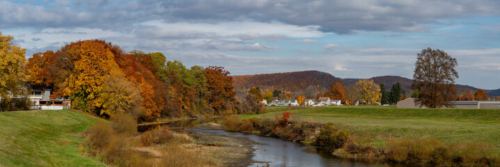 Olean New York, USA- October 26 2023  Fall season town of Olean NY