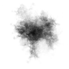 Black color powder explosion isolated on transparent background. Royalty high-quality free stock...