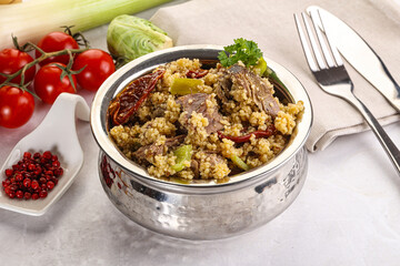 Bulgur with lamb and vegetables