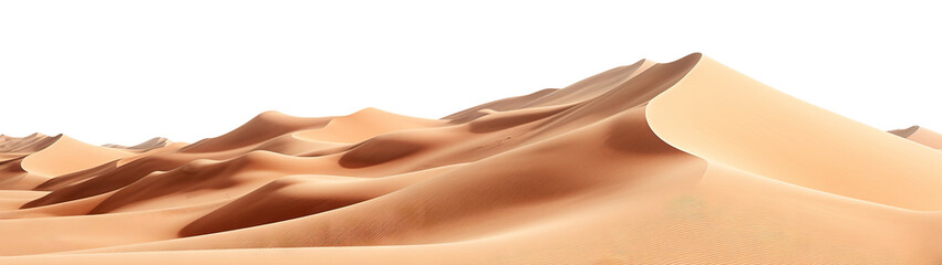 Fototapeta na wymiar Desert with barren sands and rugged terrain, cut out