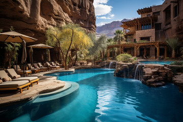 swimming pool at night