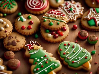 Fototapeta na wymiar Yuletide Bliss Unleashed: Dive into the Sweet Symphony of Our Irresistible Christmas Cookies!
