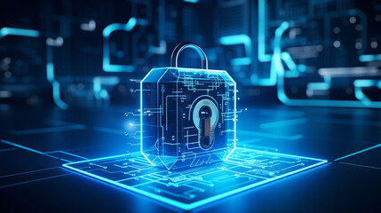 Padlock over electronic Circuit-Board