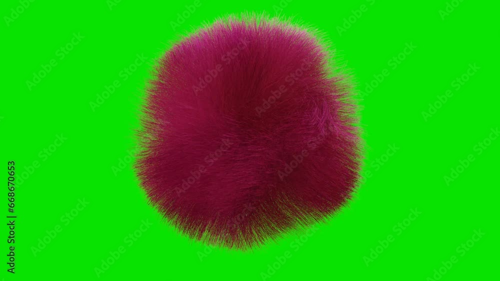 Aufkleber hairy balls spin back and forth on a green background. abstract looping endless animation. 3d render