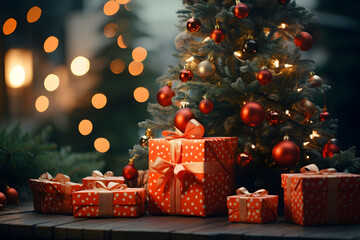 christmas tree and gifts